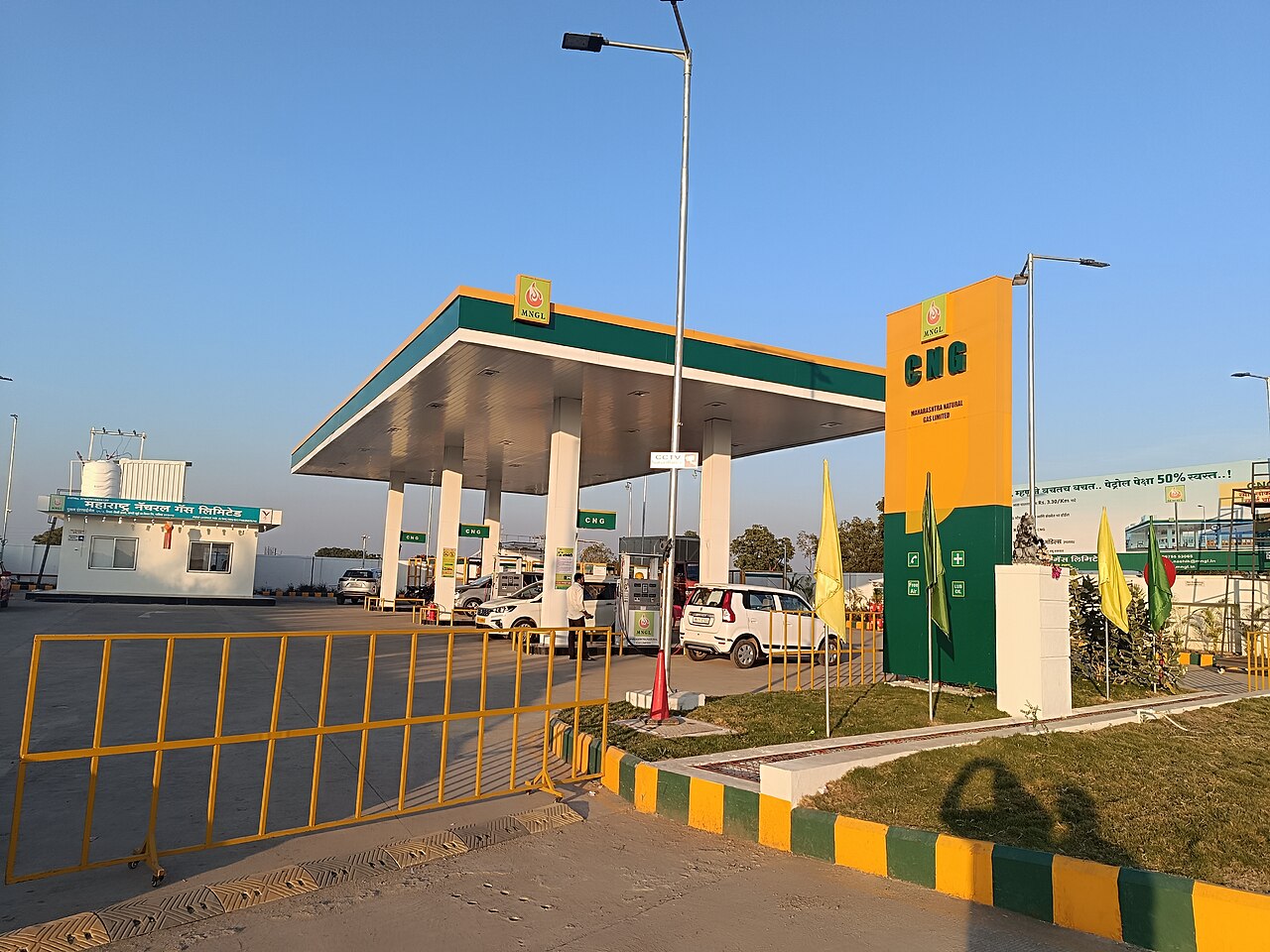 A CNG filling station in Maharashtra, India