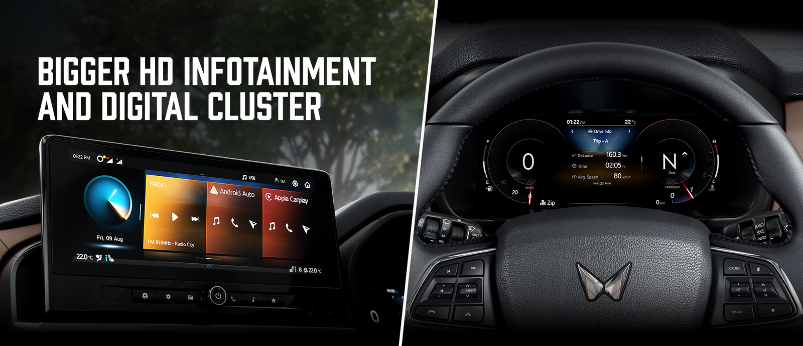 Mahindra Scorpio-N facelift 12.3-inch touchscreen and digital instrument cluster