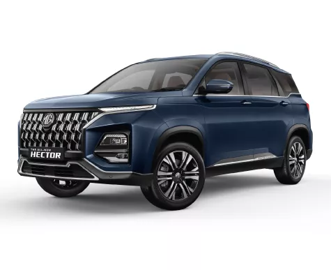 MG Hector front three-quarter view with honeycomb grille
