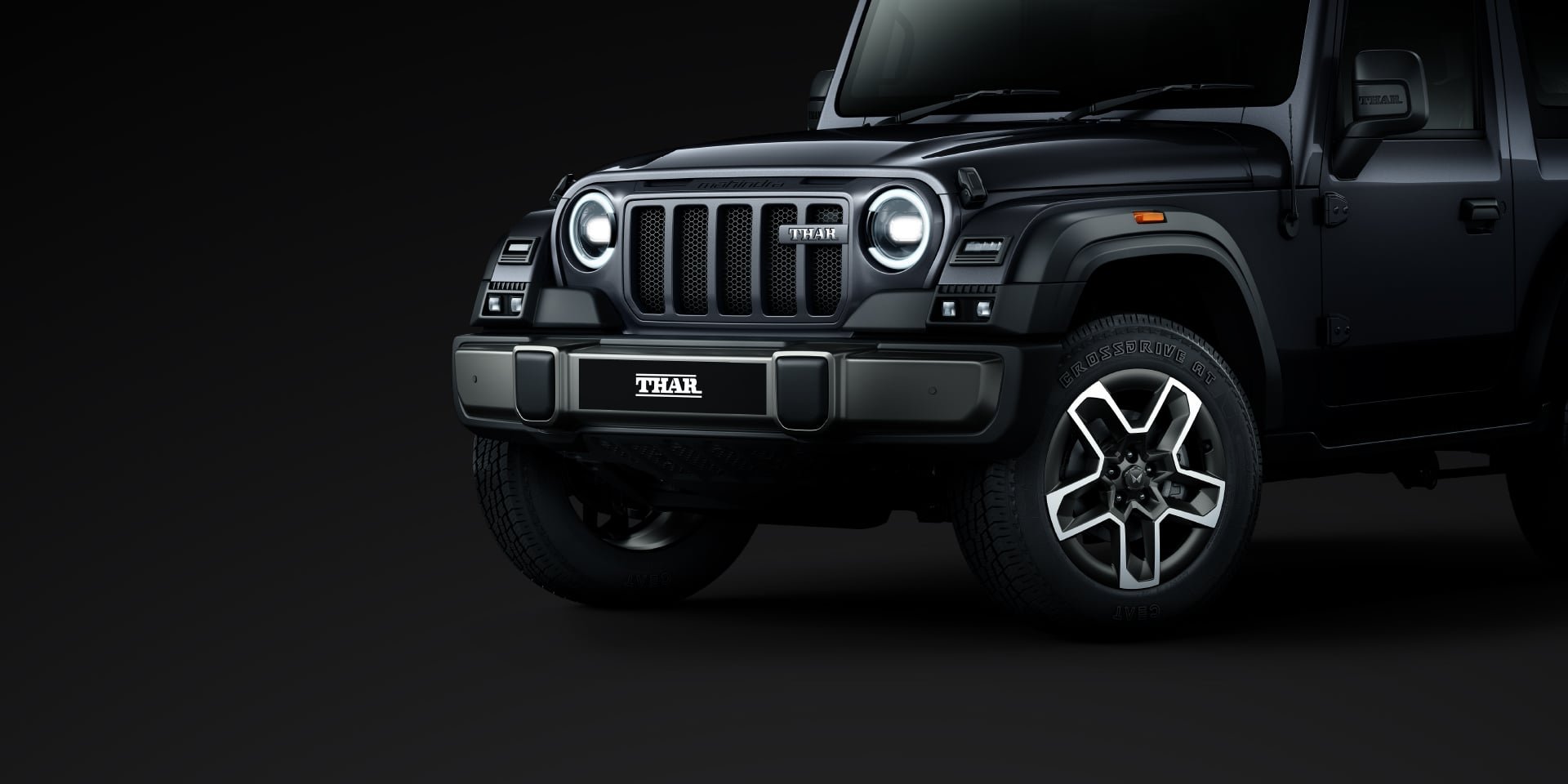 Mahindra Thar OG front three-quarter exterior shot