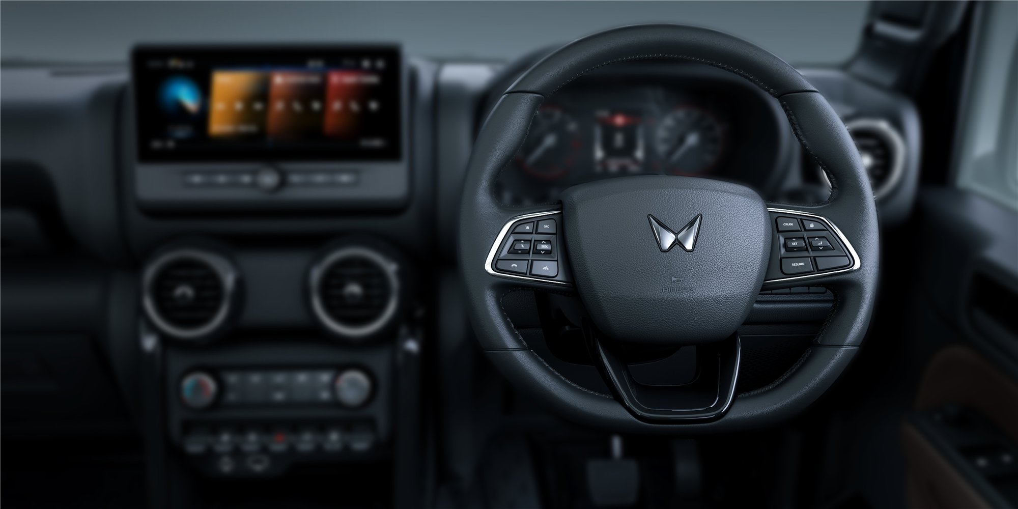 Mahindra Thar OG dashboard with 10.25-inch touchscreen