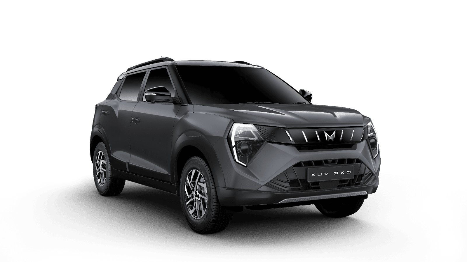Mahindra XUV 3XO, front three-quarter studio shot