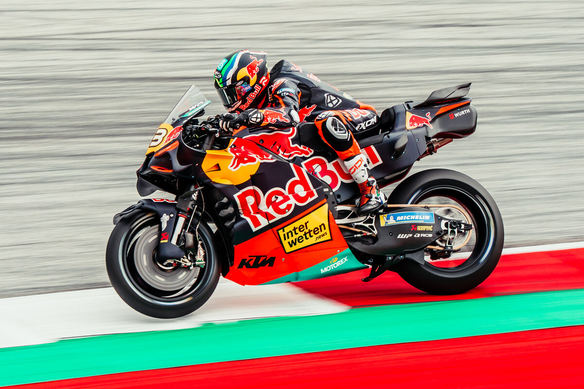 Brad Binder's Red Bull KTM RC16 on track during the Austrian Grand Prix weekend