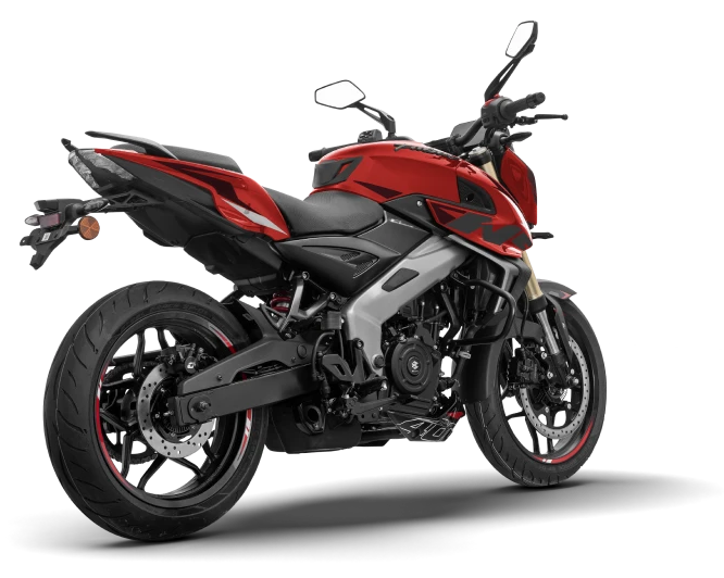 Bajaj Pulsar NS400Z rear three-quarter studio shot