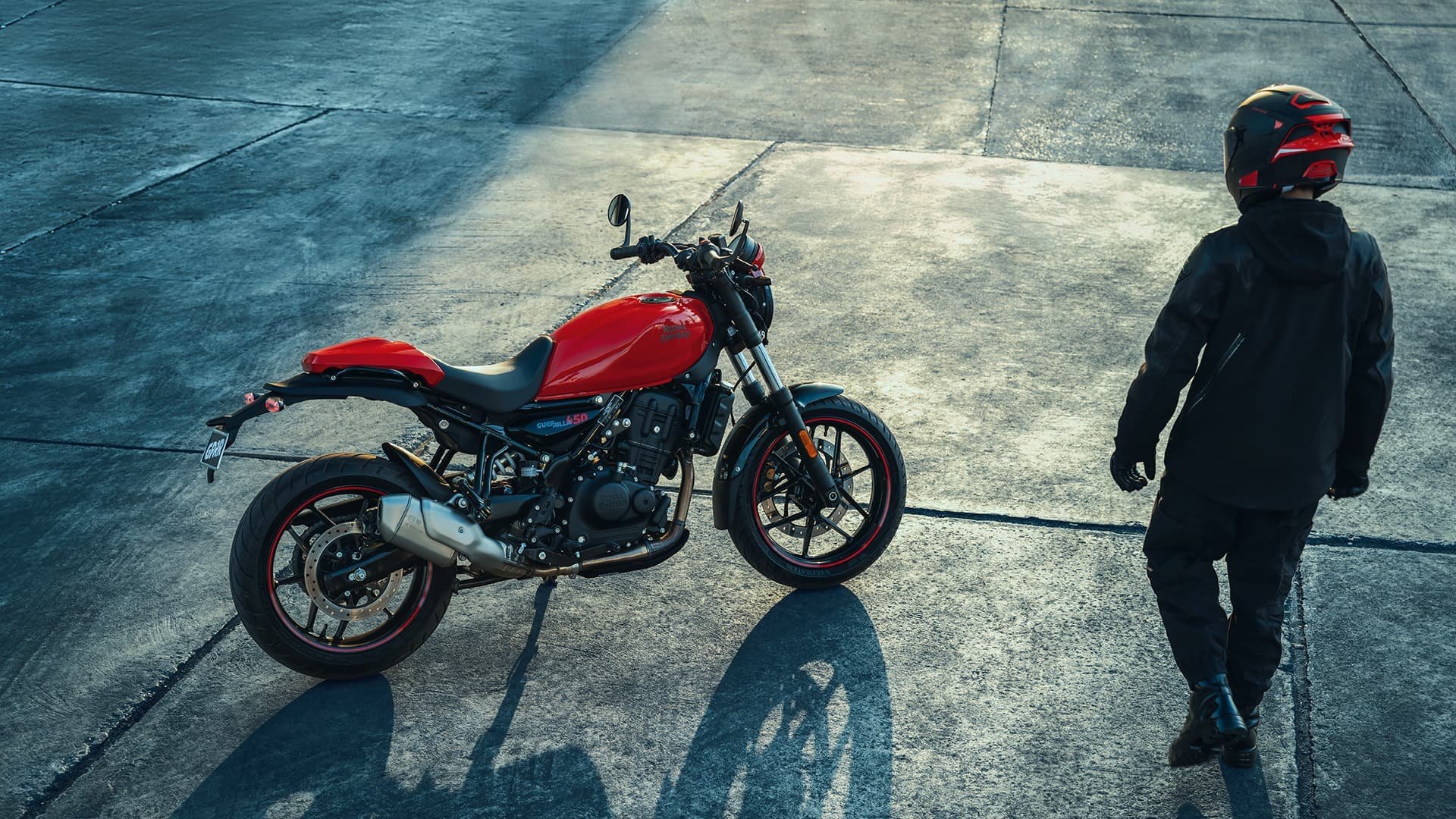 Royal Enfield Guerrilla 450 on the road