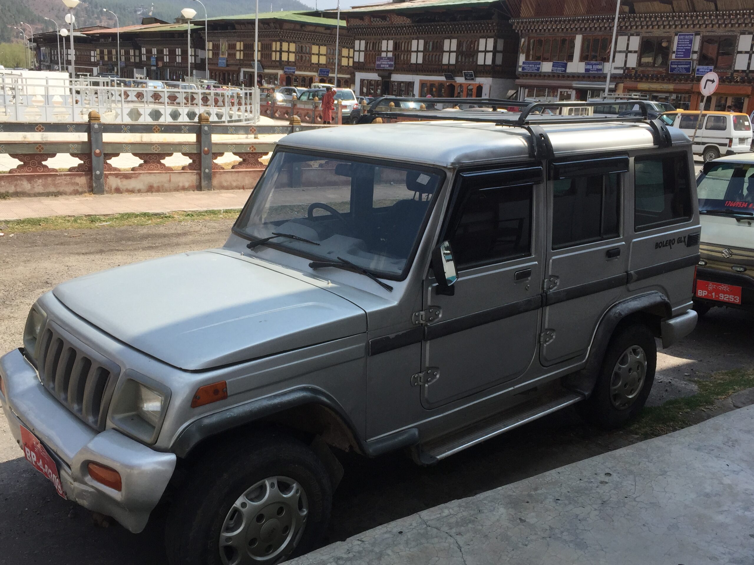 Mahindra Bolero SUV parked, front view
