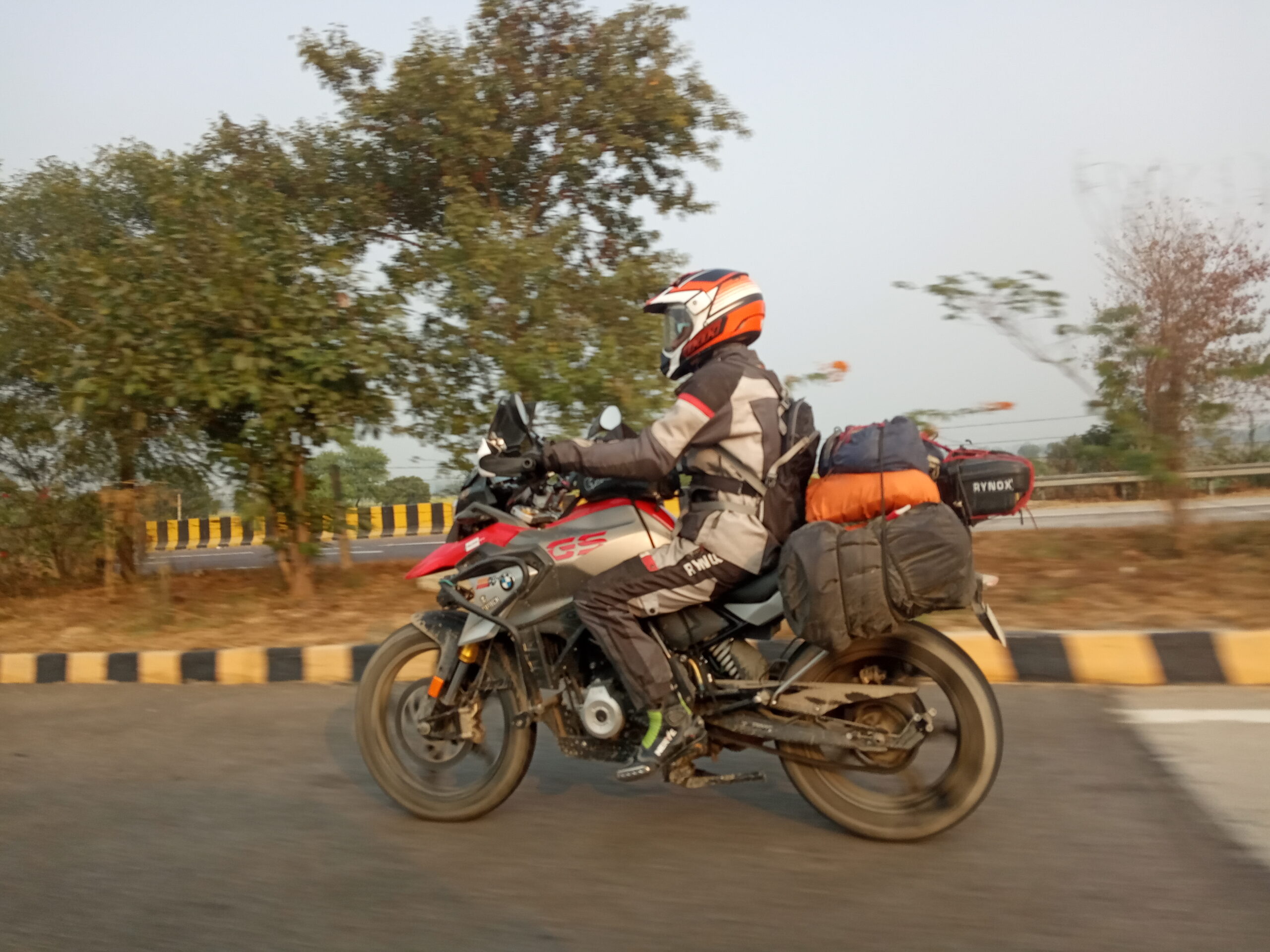 Motorcyclists riding on the Yamuna Expressway in India