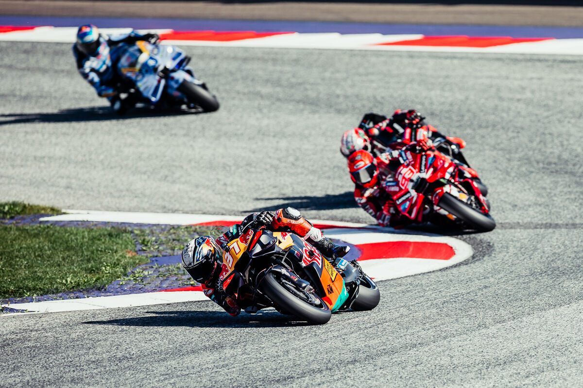 Pedro Acosta riding his Red Bull KTM during the Austrian Grand Prix weekend