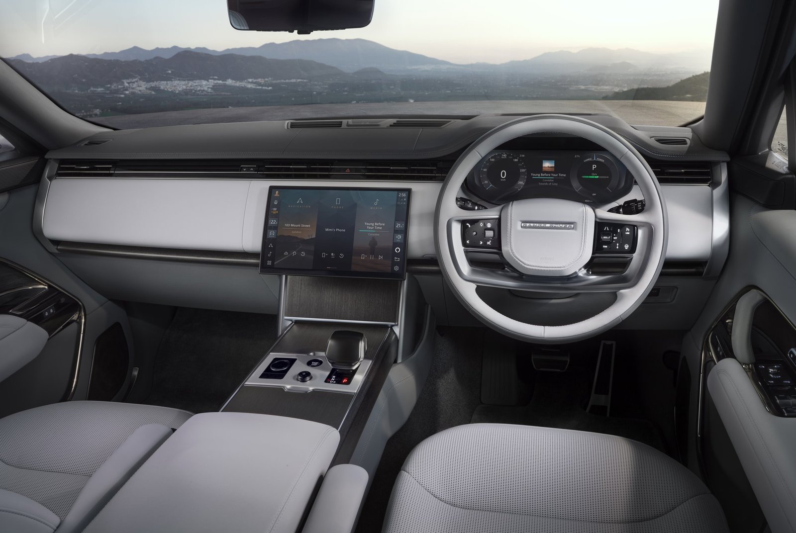 Range Rover Electric interior dashboard and steering wheel