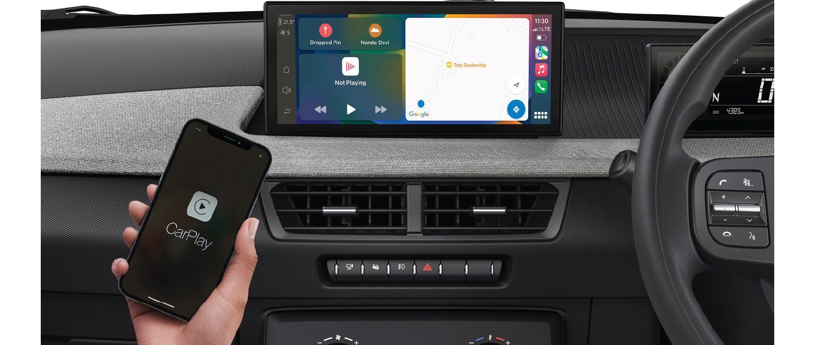Tata Tiago interior, infotainment screen