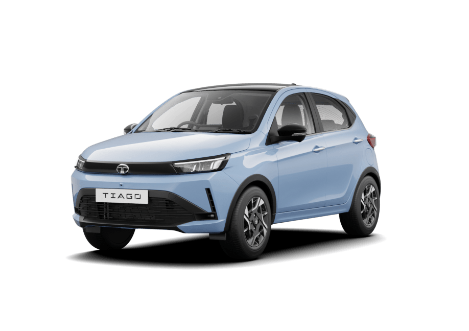 Tata Tiago in Pangong Pulse, front three-quarter view