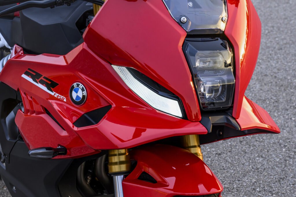BMW F 450 RR headlight and winglet detail