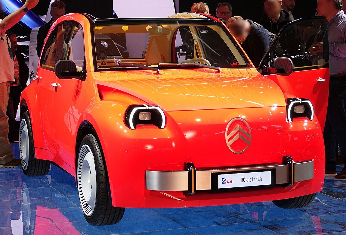 Citroen 2 CV electric concept on display at the 2026 Paris Motor Show