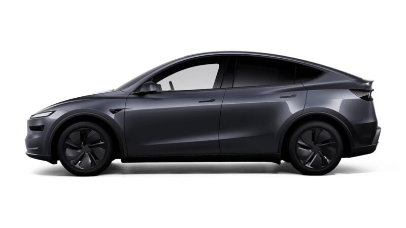 Tesla Model Y side profile showing its flush retractable door handle