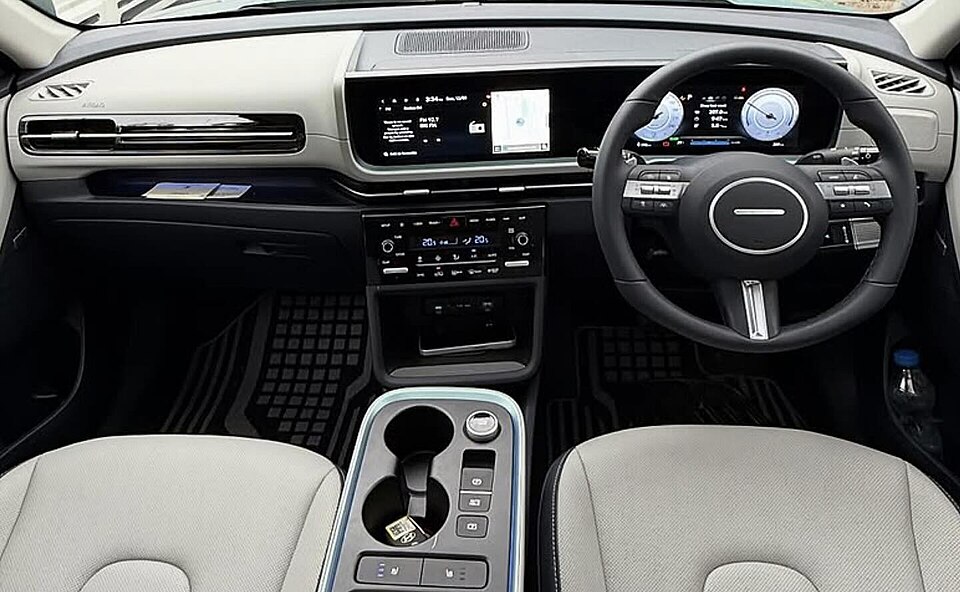 Hyundai Creta Electric dashboard and touch-based climate control panel