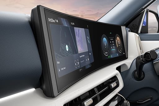 Hyundai Venue dashboard with dual 12.3-inch curved displays