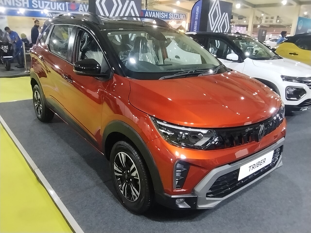 Renault Triber Turbo front three-quarter view at an auto show