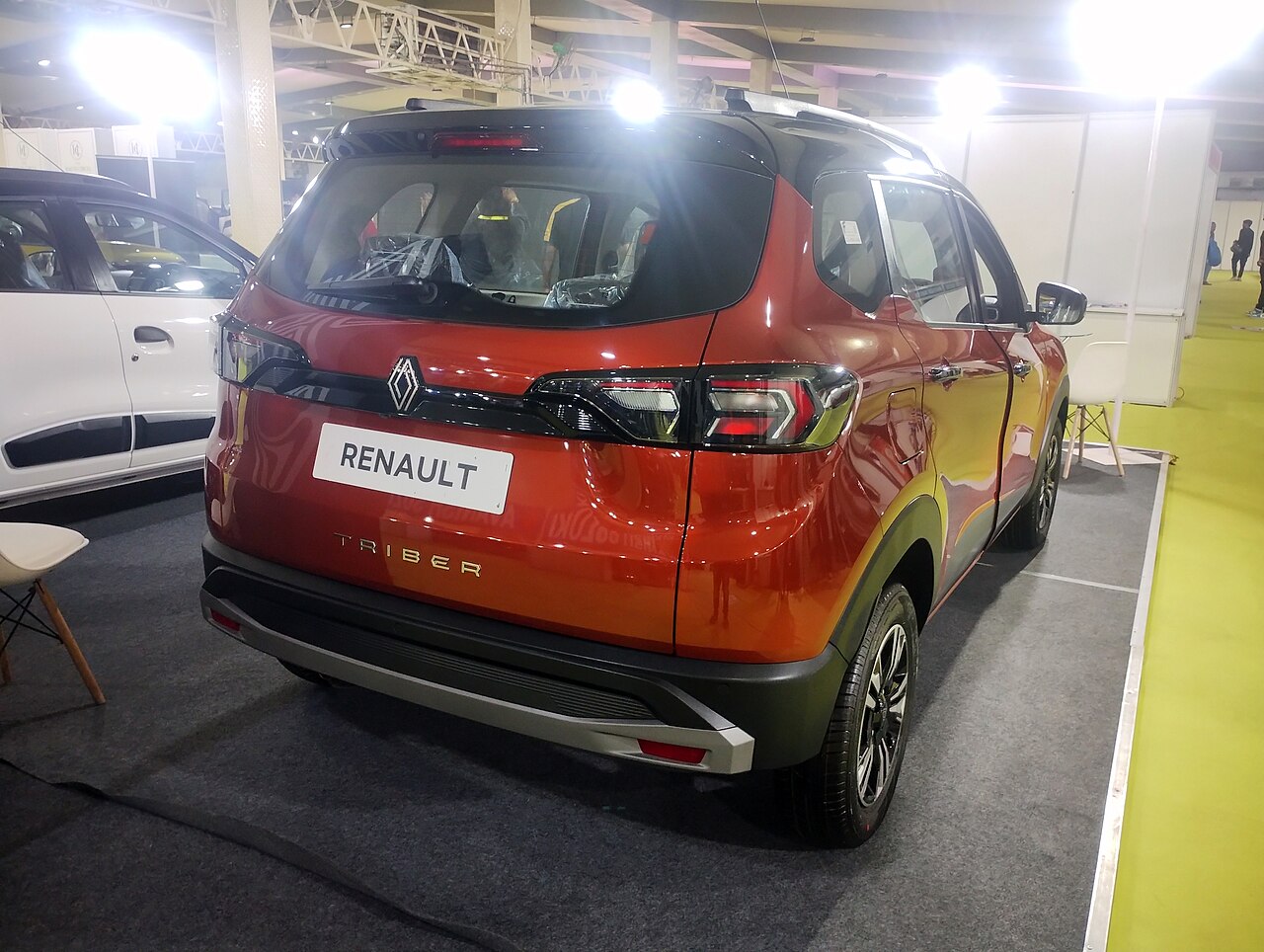 Renault Triber Turbo rear three-quarter view showing the Triber badge