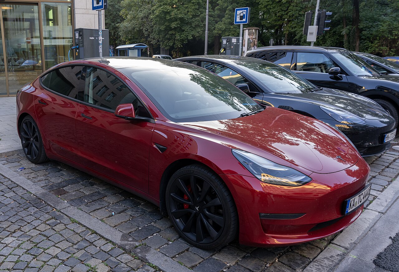 Tesla Model 3 parked on a street