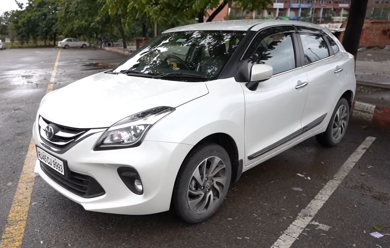 Toyota Glanza hatchback, front three-quarter view