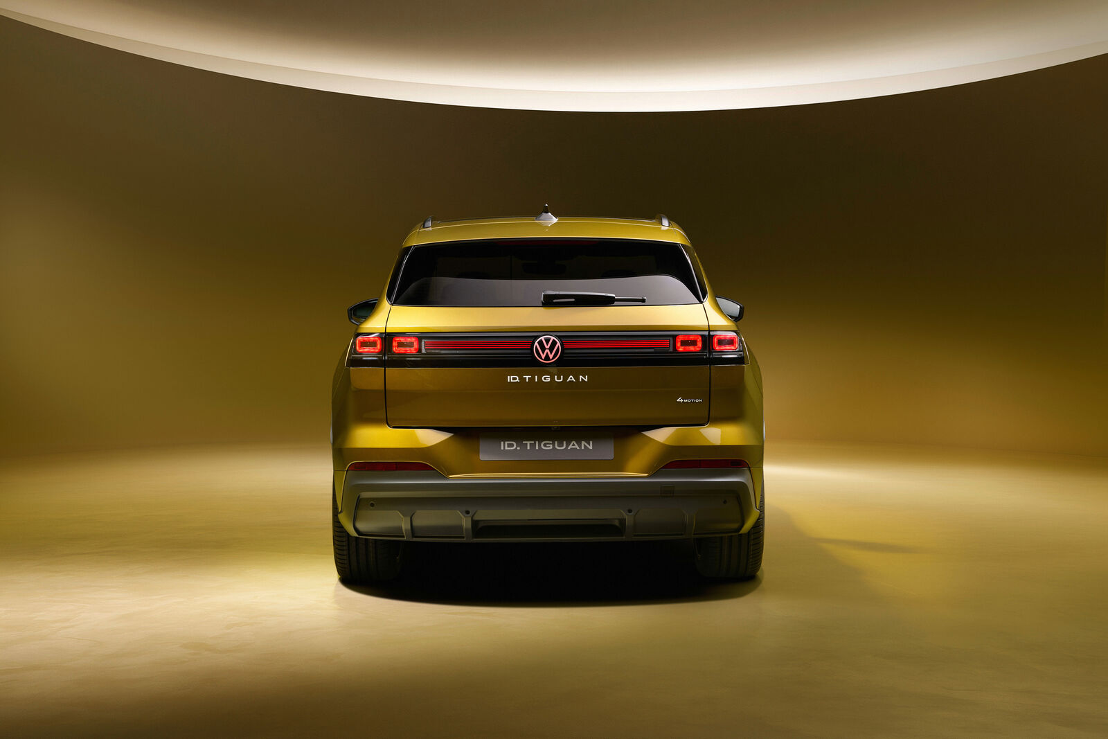 Volkswagen ID. Tiguan rear view showing the ID. Tiguan badge
